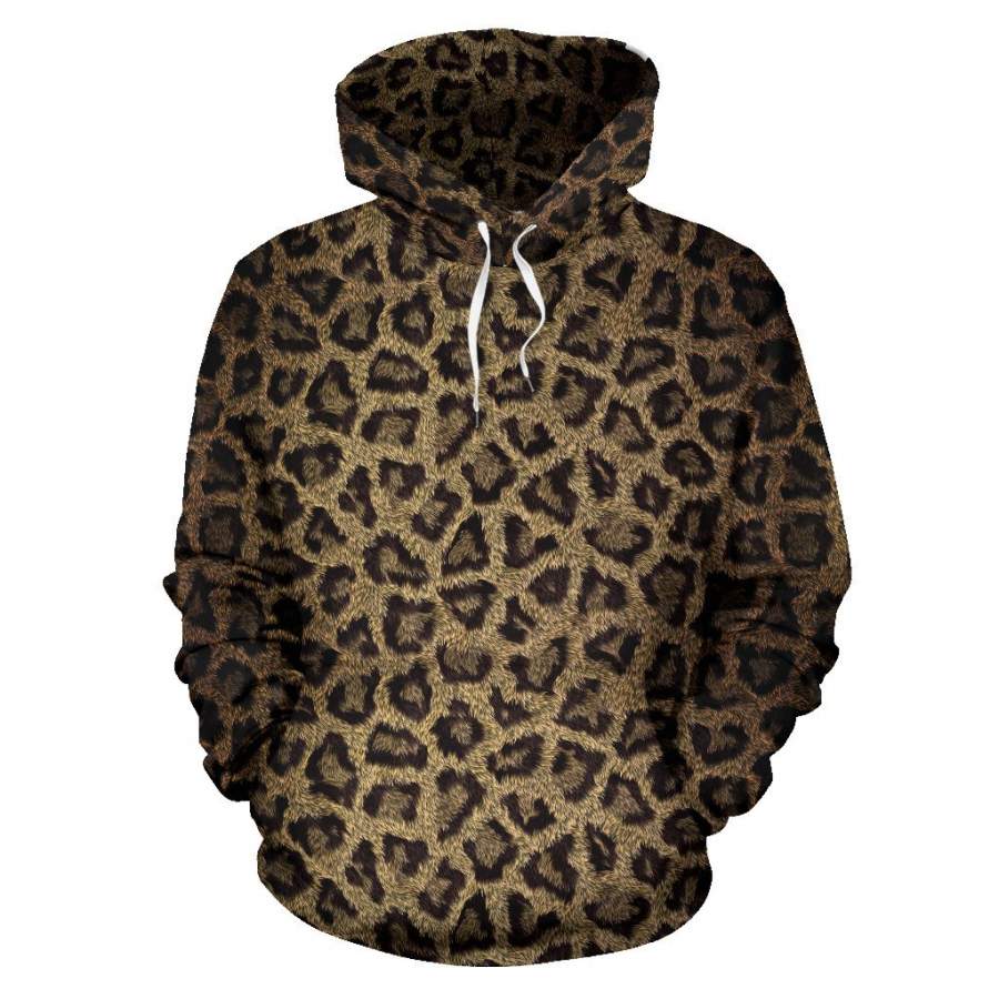 Cheetah Leopard Pattern Print Women Men All Over Graphic Hoodie