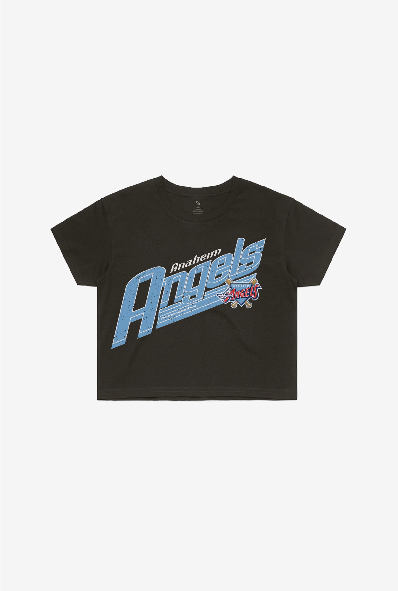 Anaheim Angels Garment Dyed Cropped T-Shirt – Black