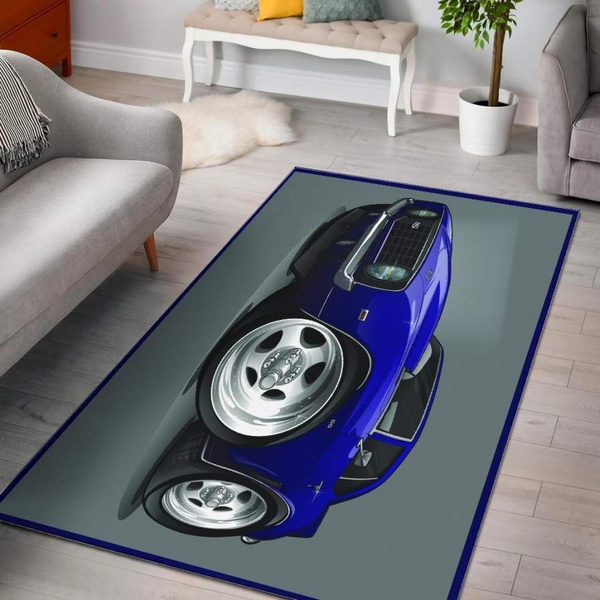 1st Generation Purple Chevrolet Camaro SS Gray Area Rug