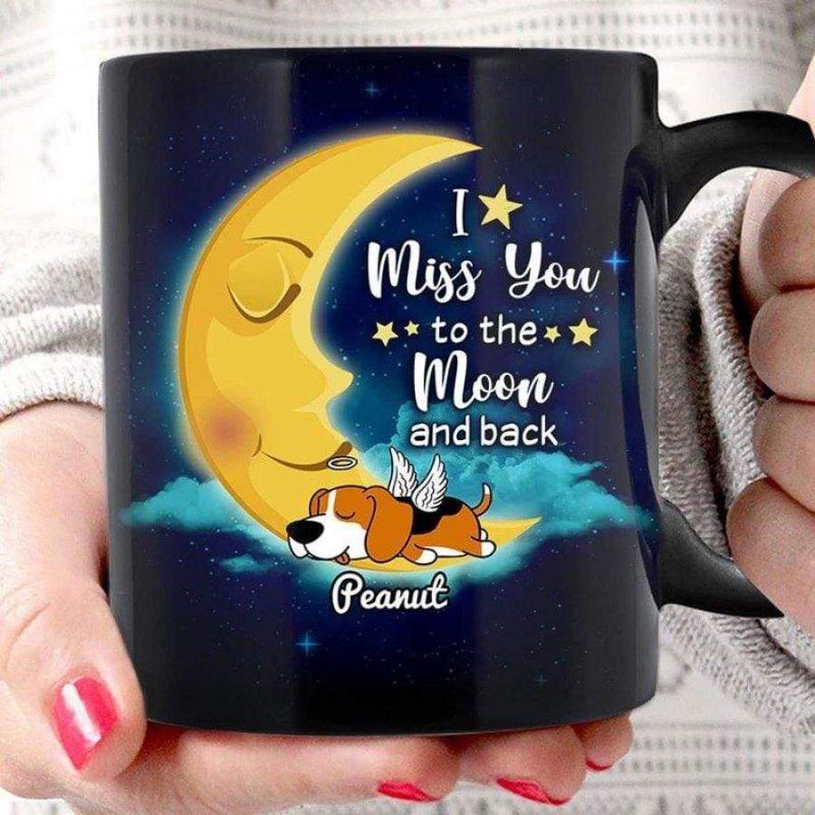 Memorial Sleeping Dog On The Moon Personalized Coffee Mug