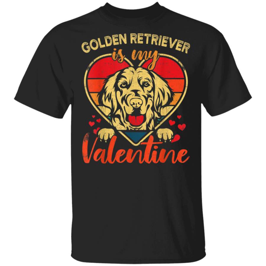 Vintage Heart Golden Retriever Is My Valentine Gifts For Dog Tshirt