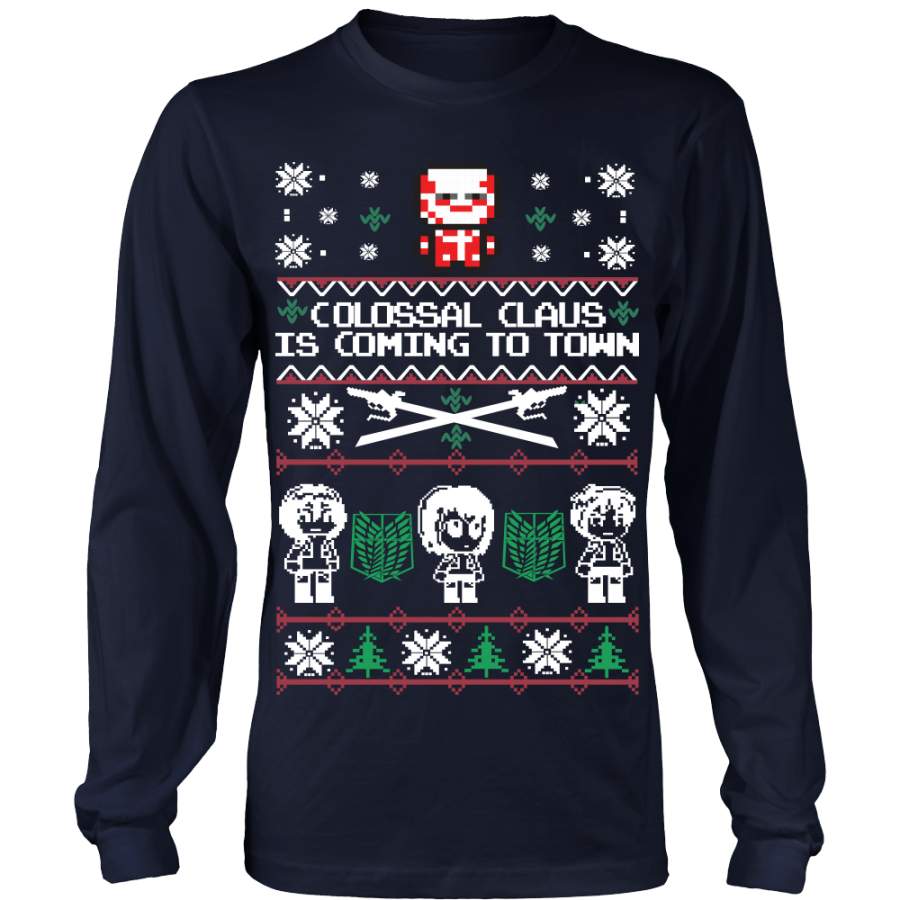 Attack on titan – Titan Ugly Christmas – Unisex Long Sleeve T Shirt – TL01493LS