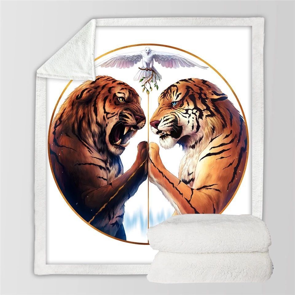 Tiger Peace Clh2511476F Sherpa Fleece Blanket