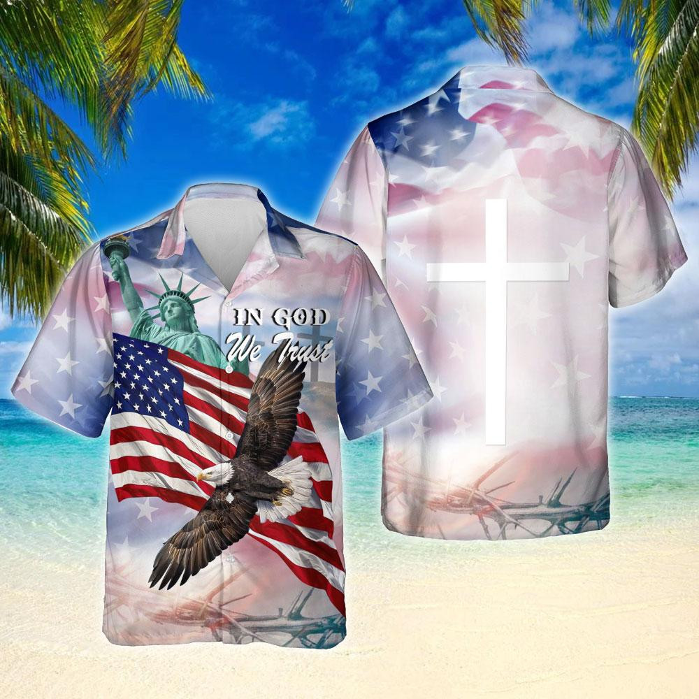 In God We Trust American Eagle Patriot Hawaii Shirt Unisex Adult Ha51033