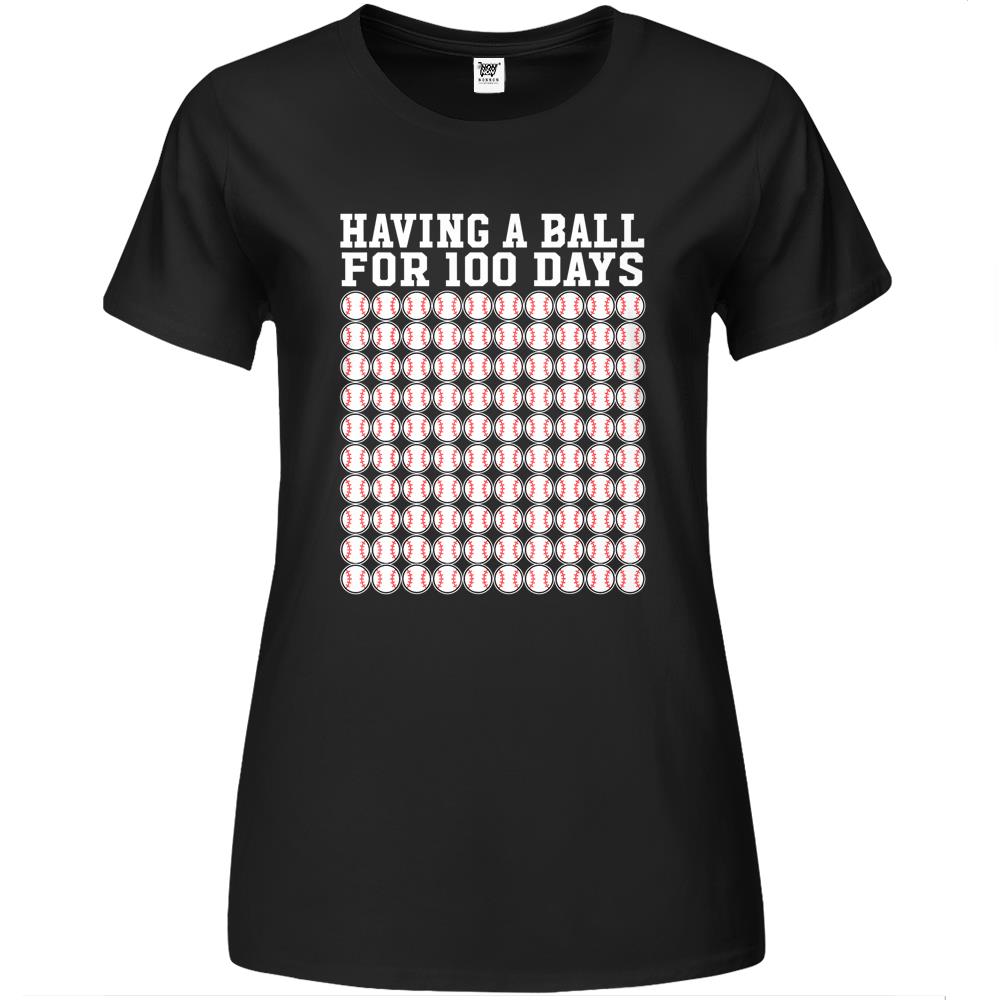 Baseball 100 Days Of School Shirt Player Teacher Boy Gift Premium Womens T Shirts