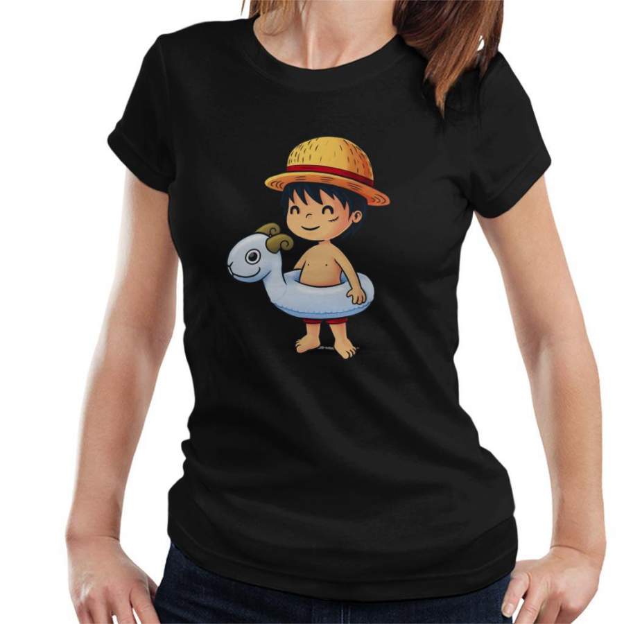 One Piece Cute Beach Monkey D Luffy Women’s T-Shirt