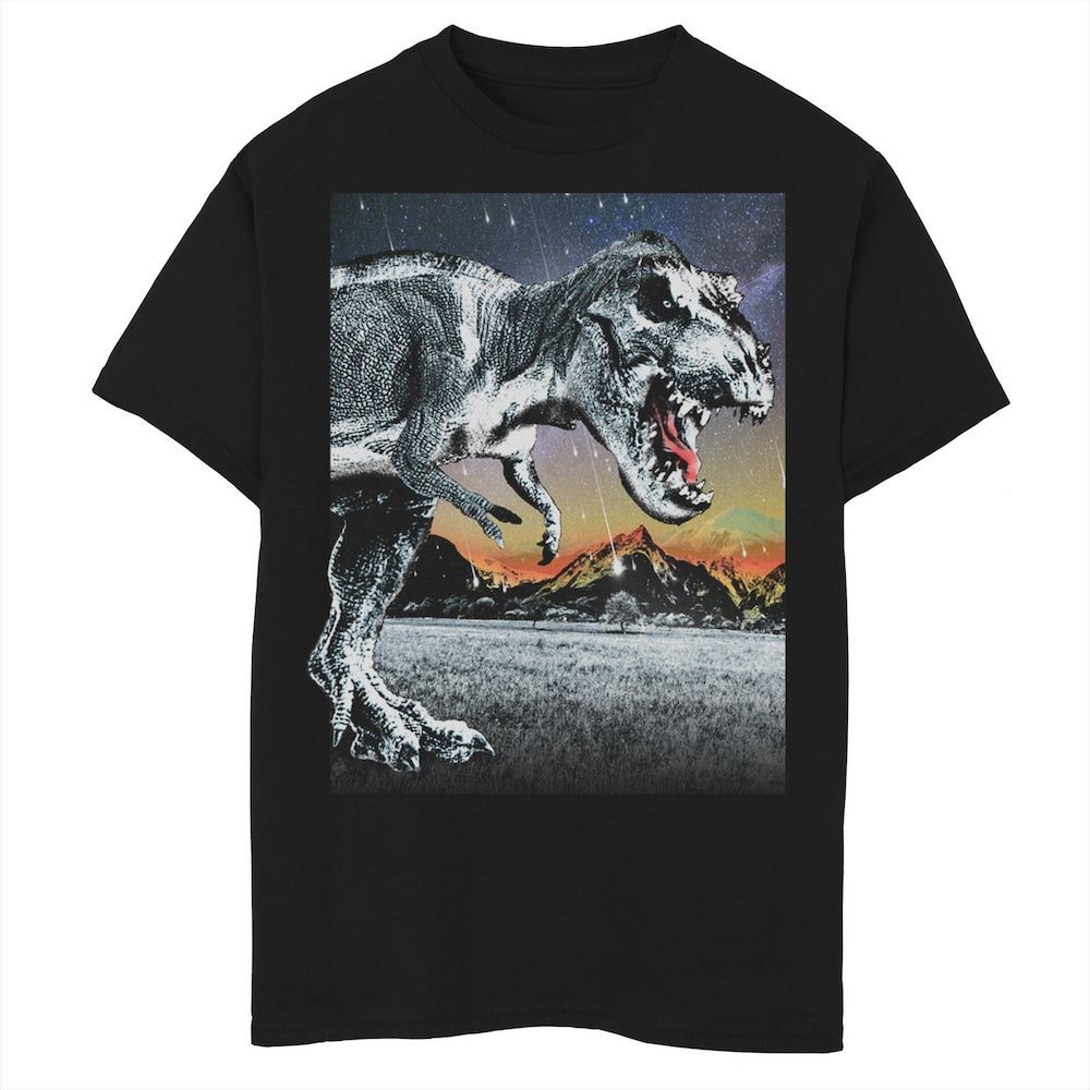 8 20 T Rex Abstract Poster Graphic Tee Boy S Black Shirt