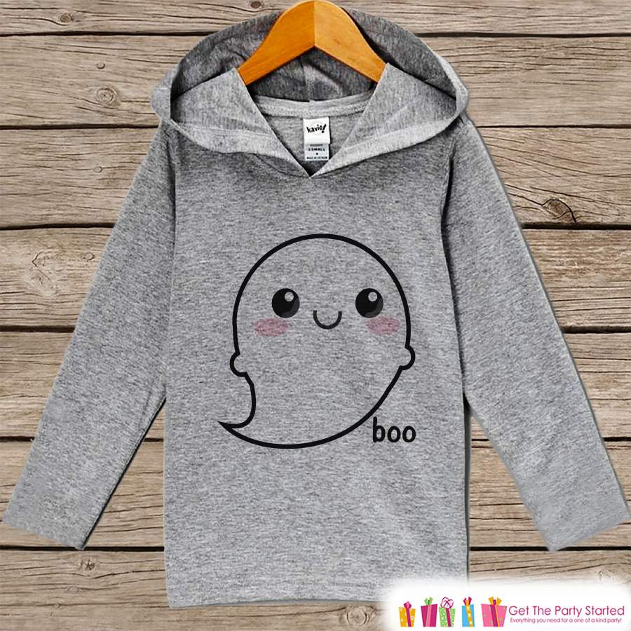  Halloween gift Kids Halloween Shirt - Ghost Halloween Hoodie - Cute Baby Girl or Boy's Halloween Grey Hoodie - Happy Halloween Hoodie - Halloween Costume