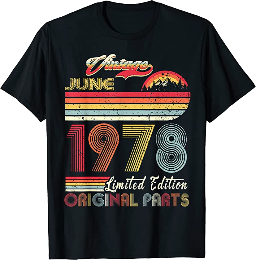 43 Year Old Retro Vintage June 1978 Funny 43rd Birthday T-Shirt