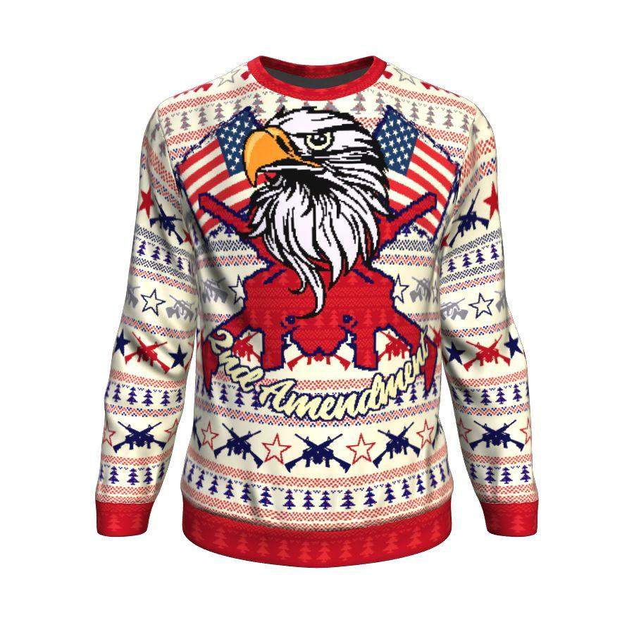 2nd Amendment Eagle US Flag Ugly Christmas Sweater