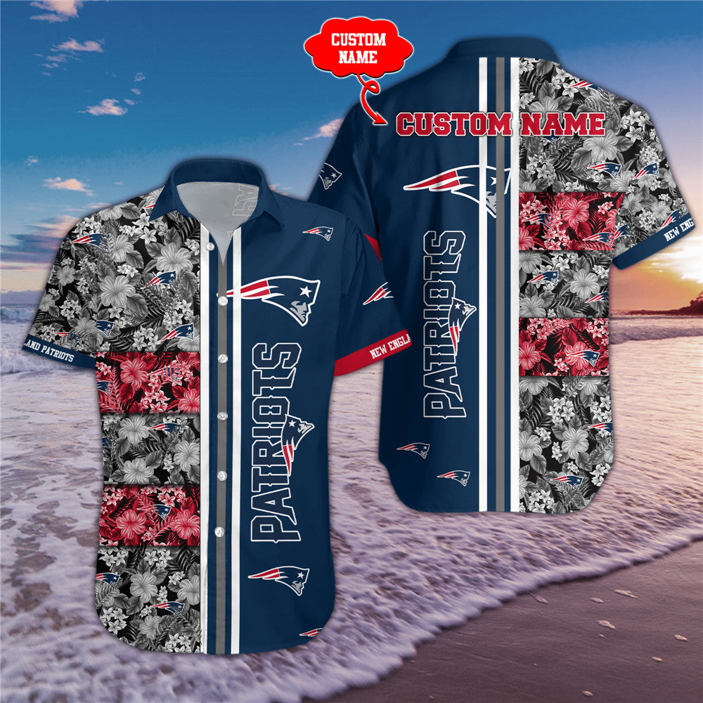 New England Patriots Hawaiian Shirt Custom Name