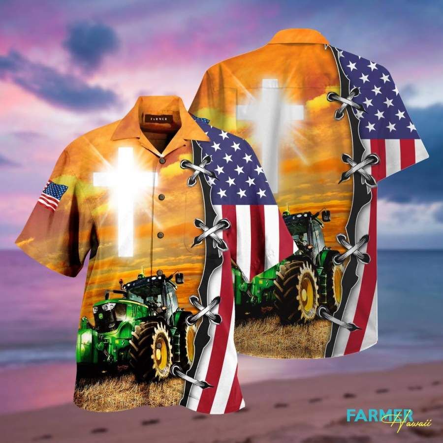 Jeep God American Flag Hawaii Aloha Shirts Ha110663