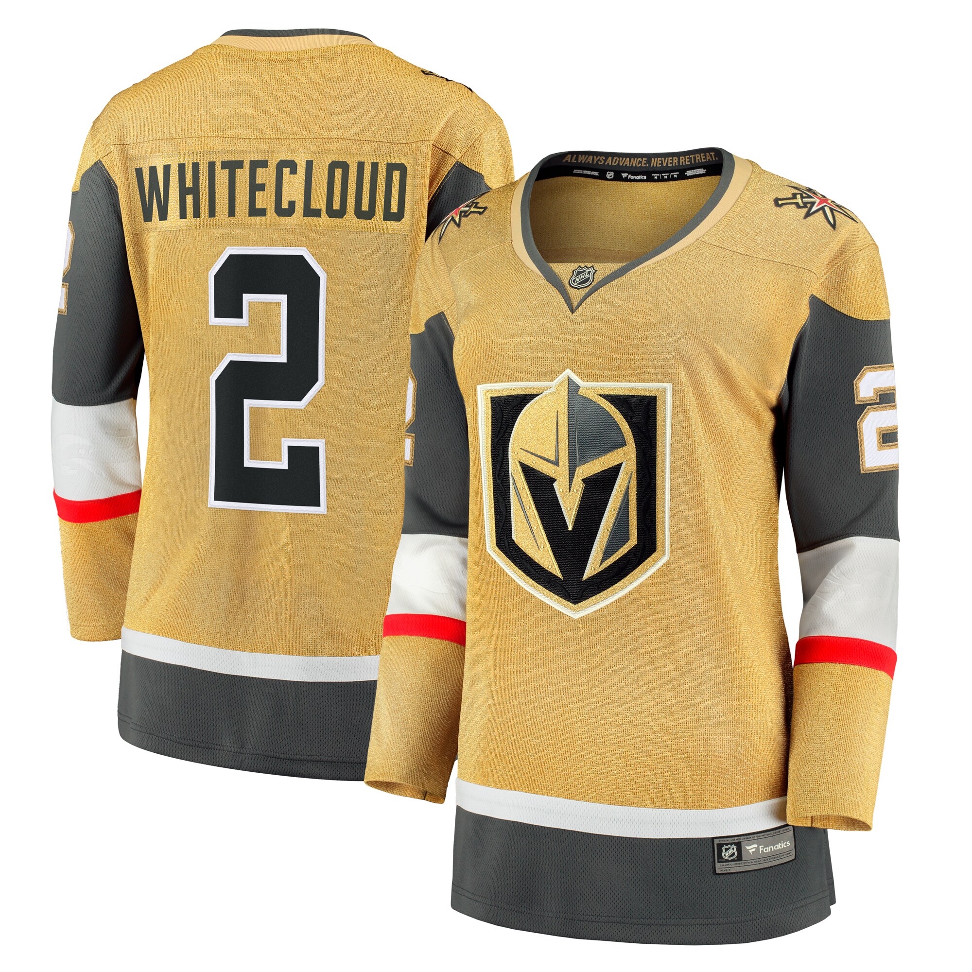 Zach Whitecloud Vegas Golden Knights Branded Women's Alternate Breakaway Player Jersey – Gold