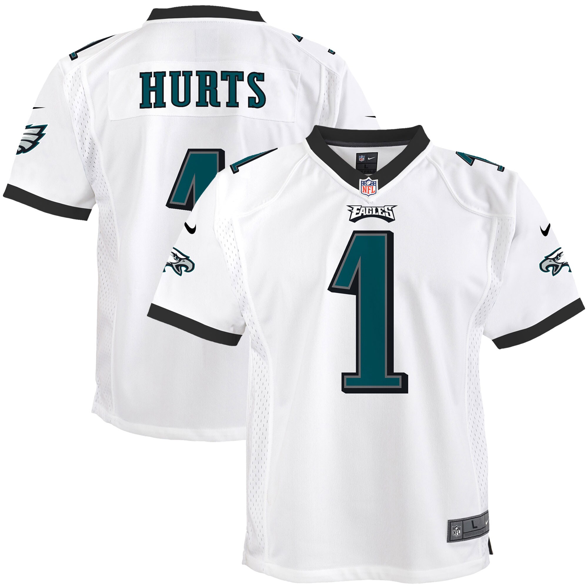 Youth Philadelphia Eagles Jalen Hurts White Game Jersey