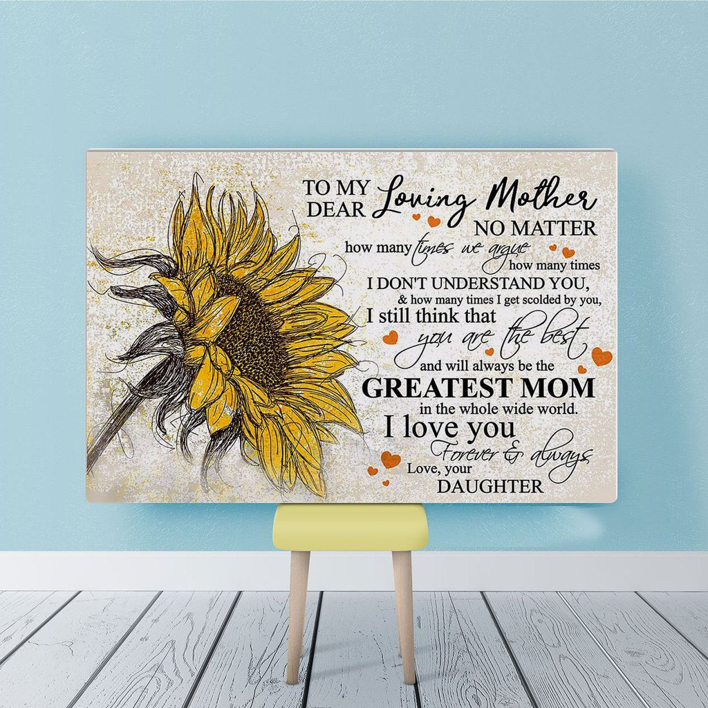 To My Mom From Daughters Premium Wall Art Canvas – Mother’S Day Gifts