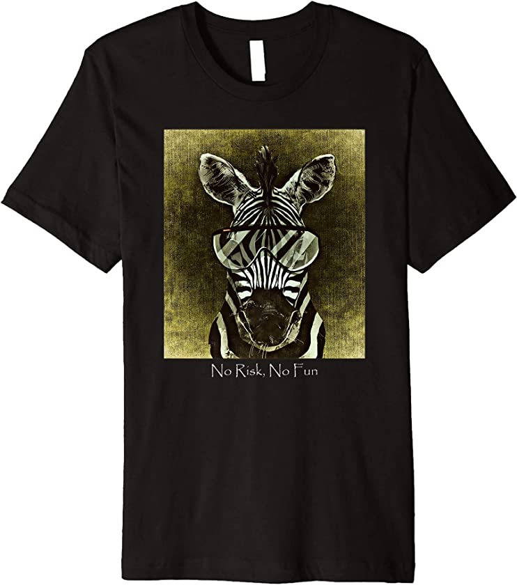 Safari – No Risk No Fun – Relaxed Zebra Zoo Funny Animal Pet Premium T-Shirt