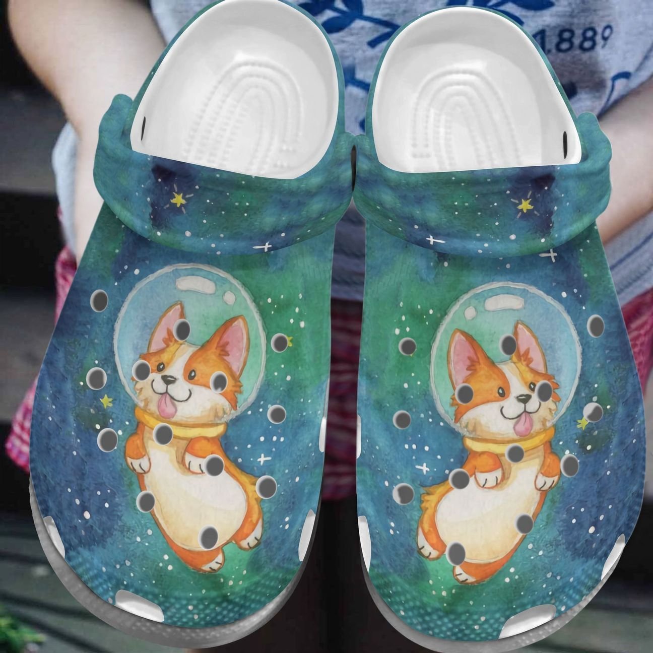 Corgi Personalized Clog, Custom Name, Text, Color, Number Fashion Style For Women, Men, Kid, Print 3D Space Corgi