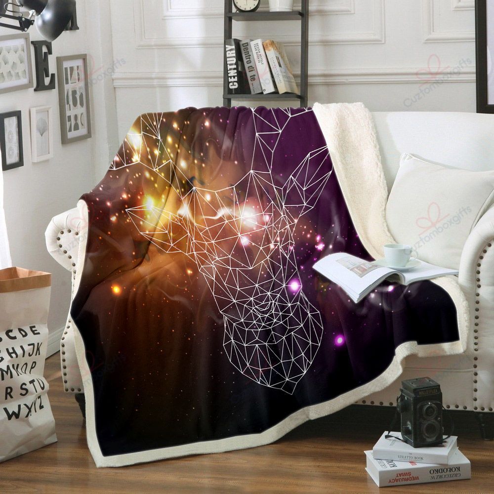 Abstract Polygonal Triangle Animal Deer Galaxy GS-NT3001 Fleece Blanket