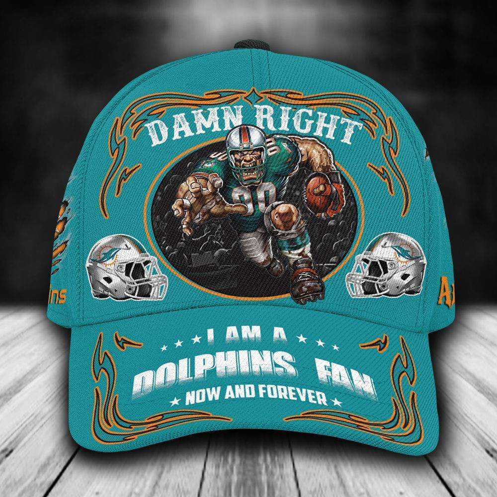 Personalized I Am A Miami Dolphins Fan Mascot All Over Print 3D Baseball Cap