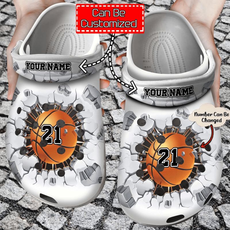 Basketball Crack Custom Name Number clog Shoes Basketball