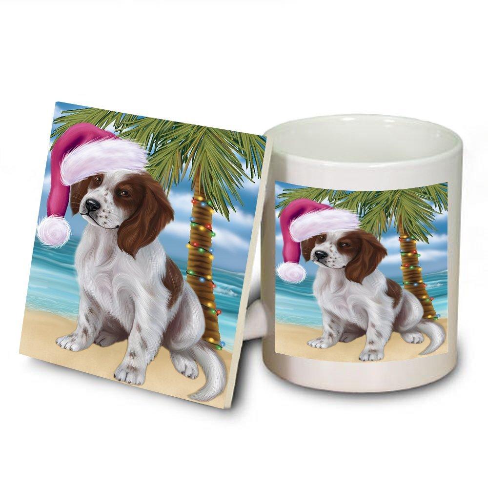 Summertime Irish Setter Puppy On Beach Christmas Mug And Coaster Set Muc0718