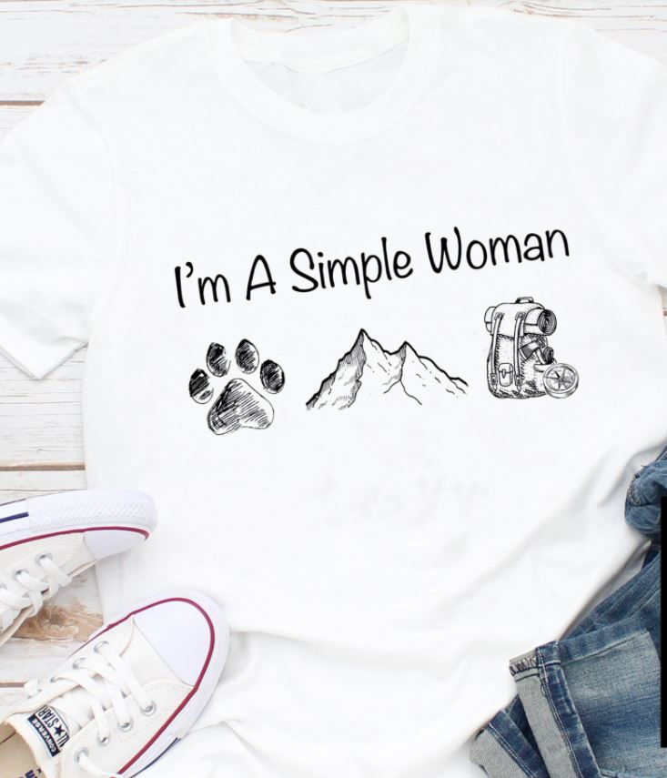 I’m A Simple Woman Loves Dog Mountain Hiking Gift Standard/Premium T-Shirt