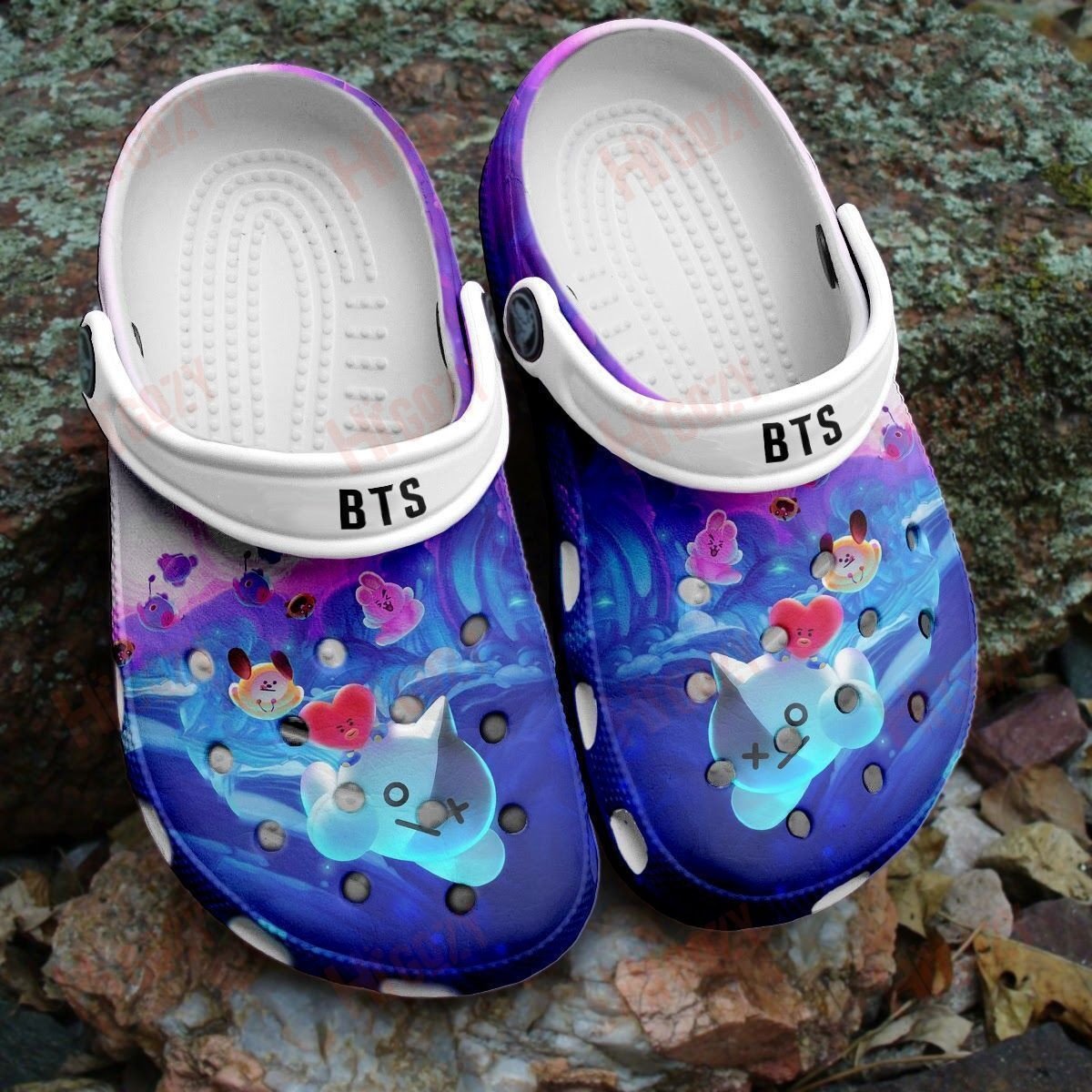 Bts Bt21 Rubber Crocs Crocband Clogs, Comfy Footwear - Merchcustom Trending