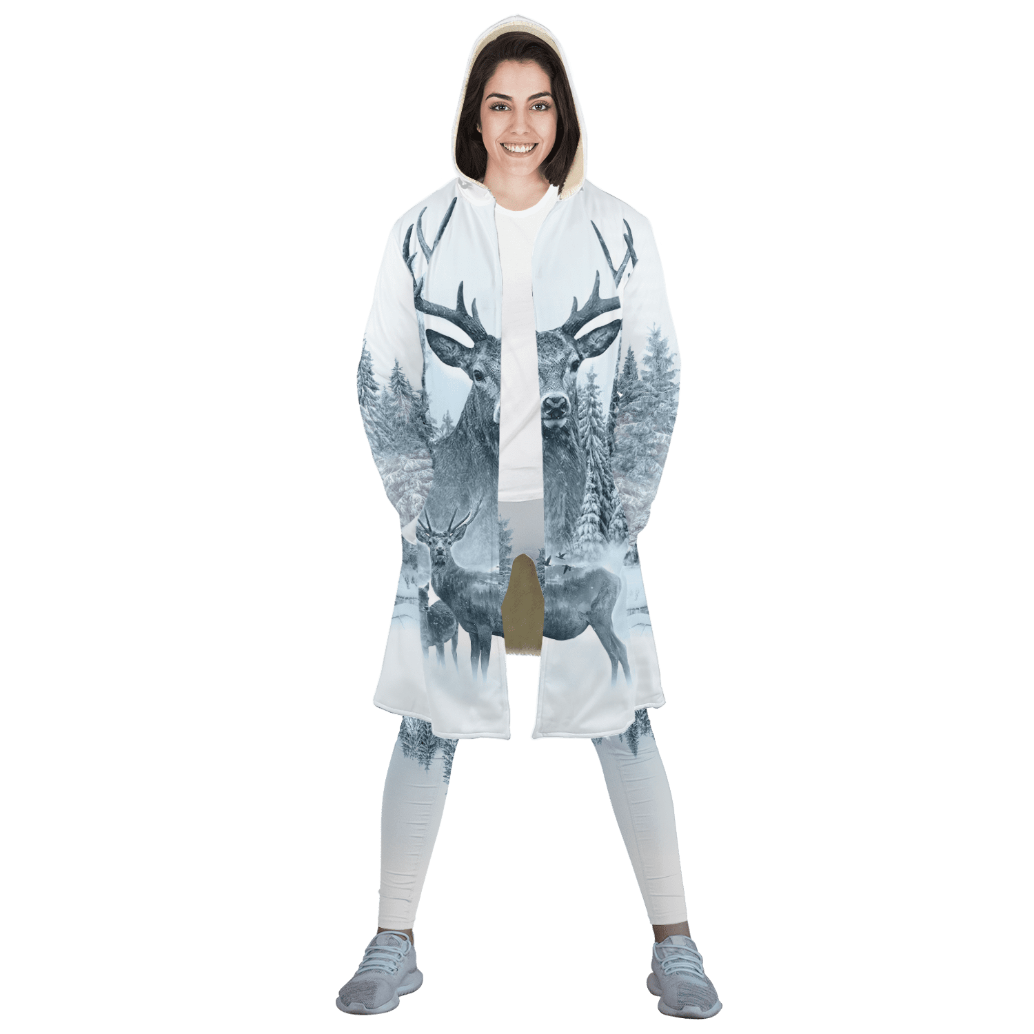 Tmarc Tee White Deer Hunting 3D All Over Printed Legging + Cloak