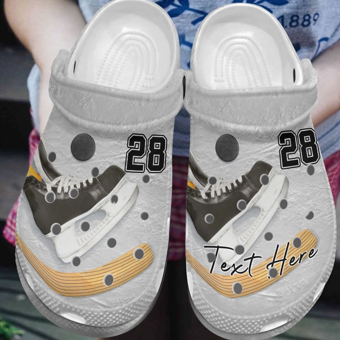 Hockey Personalized Clog, Custom Name, Text, Color, Number Fashion Style For Women, Men, Kid, Print 3D Born To Play Hockey