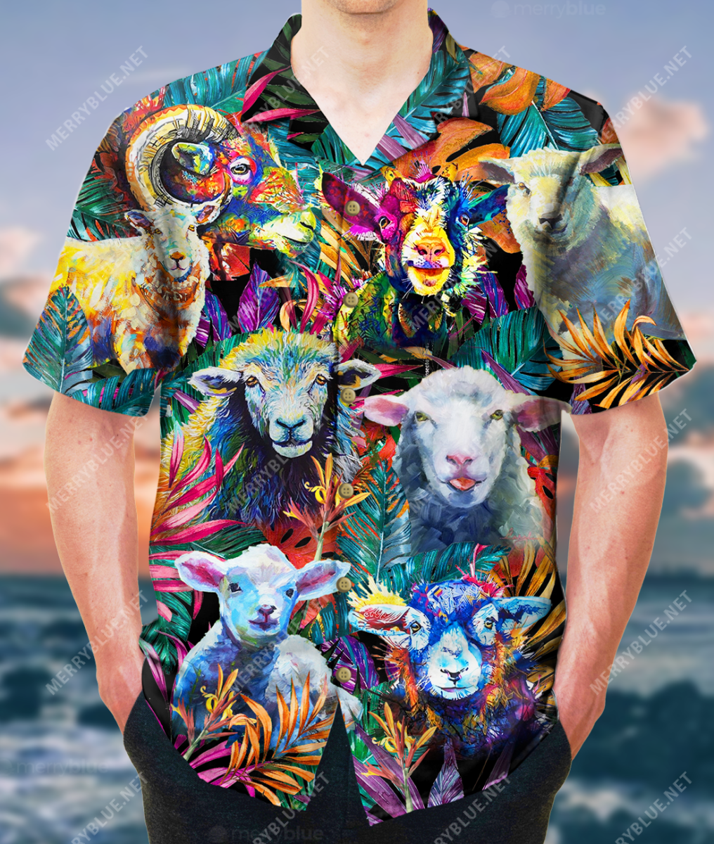 Colorful Sheep Unisex Hawaii Shirt Ha66545