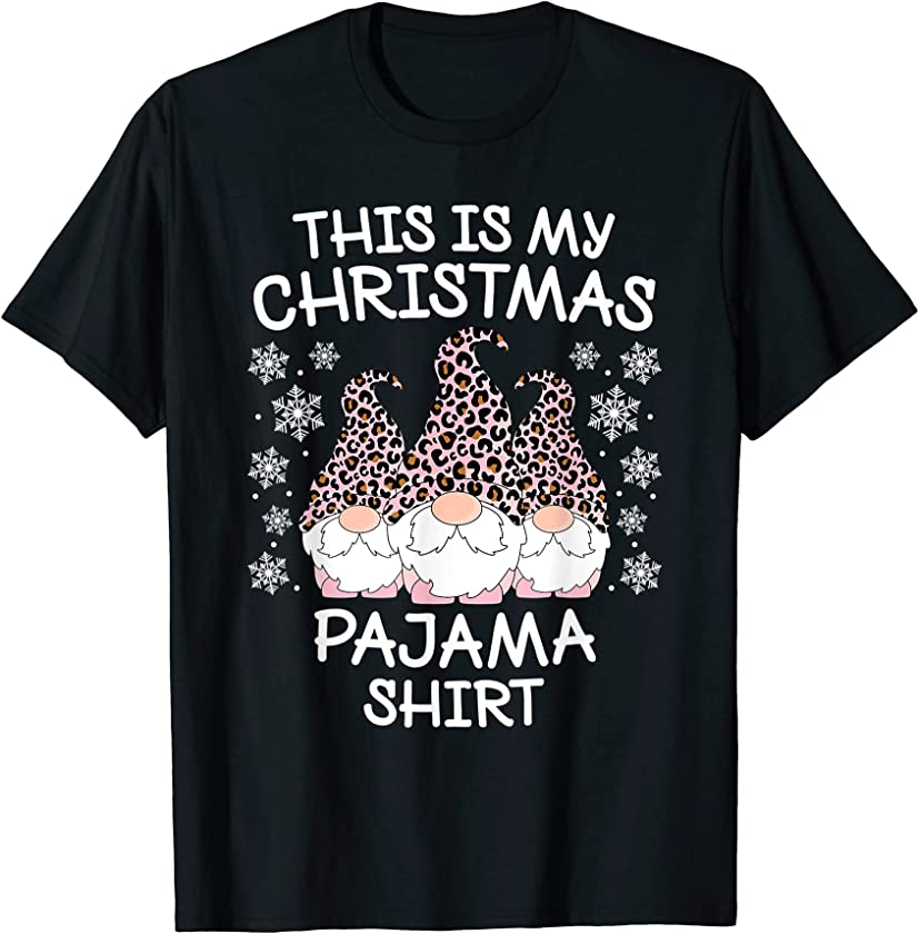 Xmas Leopard Gnome This Is My Christmas Pajama Men Women T-Shirt