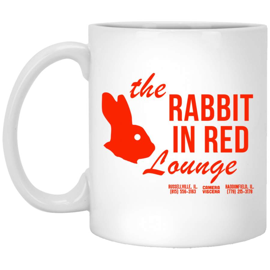 The Rabbit in Red Lounge Mug 11 oz. White Mug