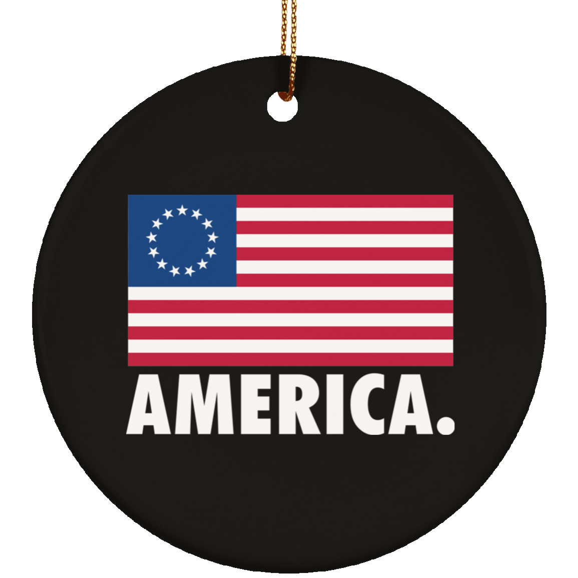 America Betsy Ross Flag 1776 Ugly Christmas Ornament