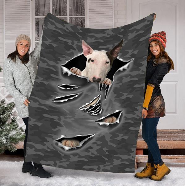 Personalized Dog Gift – Bull Terrier Puppy Scratch For Dog Lovers – Fleece Blanket