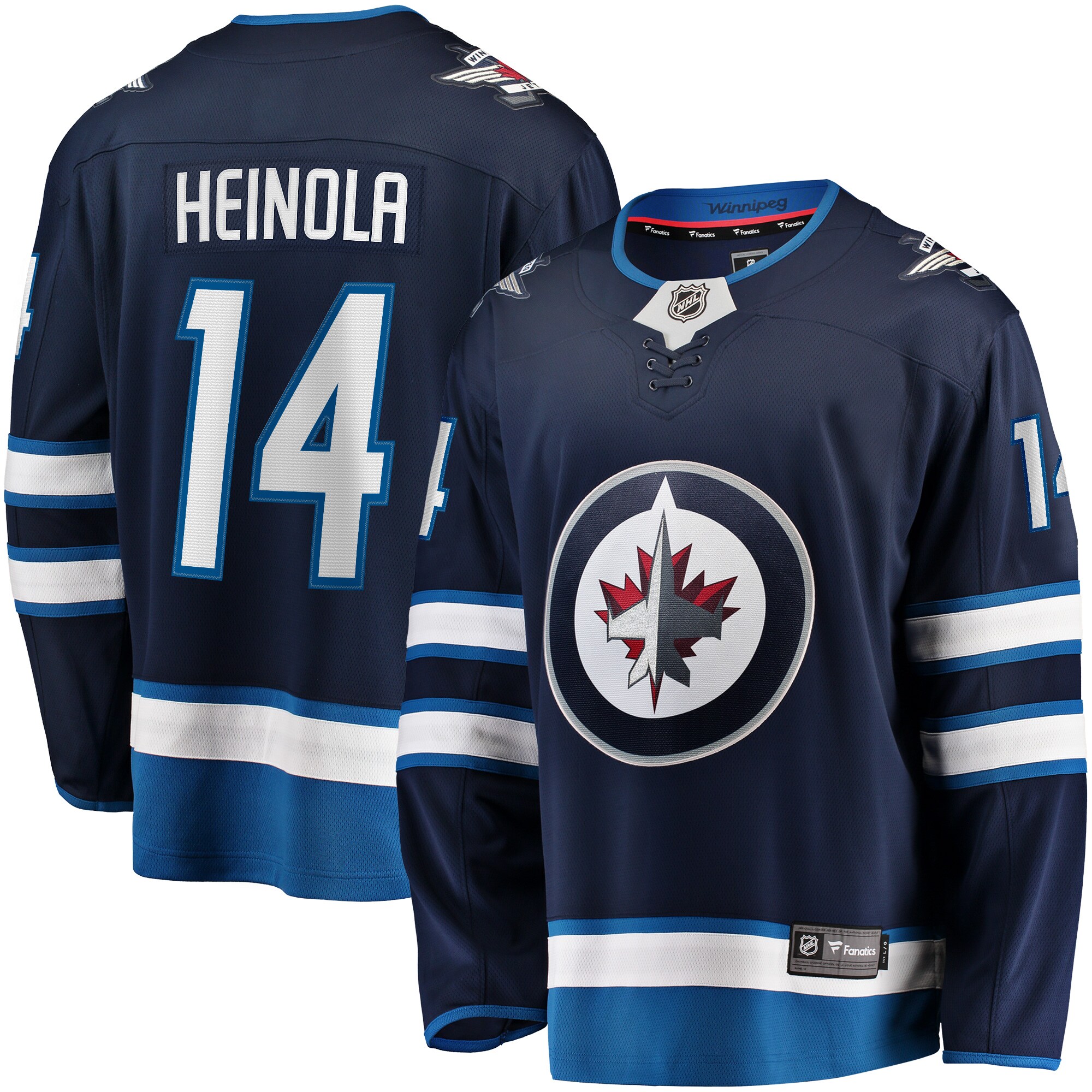 Men's Winnipeg Jets Ville Heinola Navy Home Breakaway Player Jersey