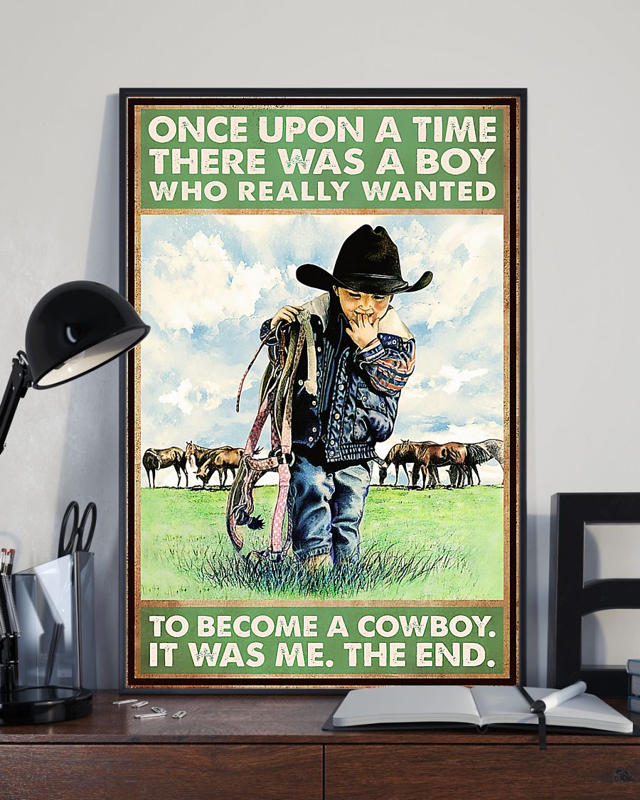 Cowboy Once Upon A Time Vertical Canvas And Poster | Wall Decor Visual Art