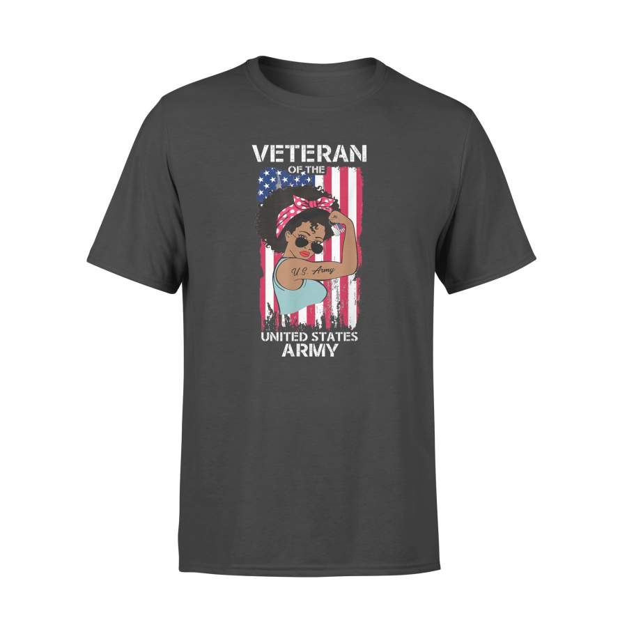 African American Army Veteran Female Shirt, Melanin US Army T Shirt – Standard T-shirt