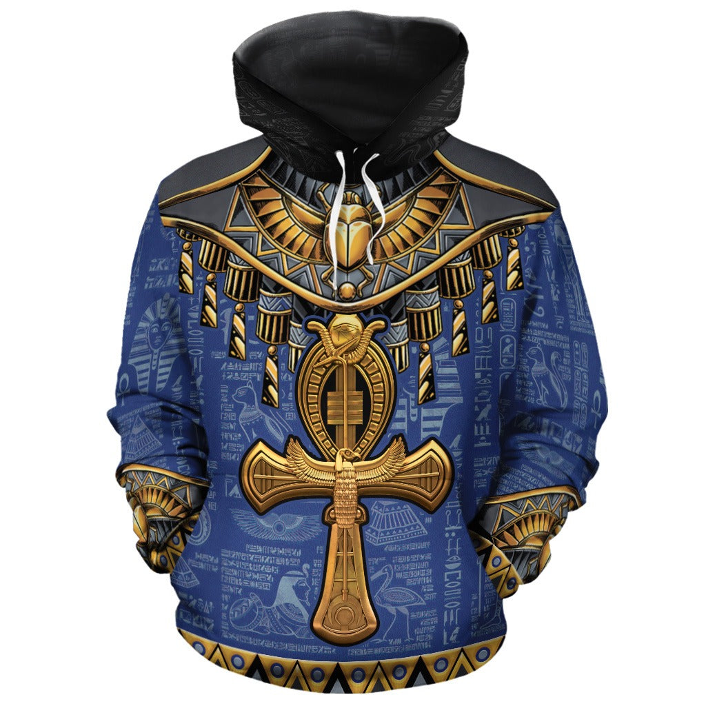 Egyptian Hieroglyphic Ankh All-Over Hoodie