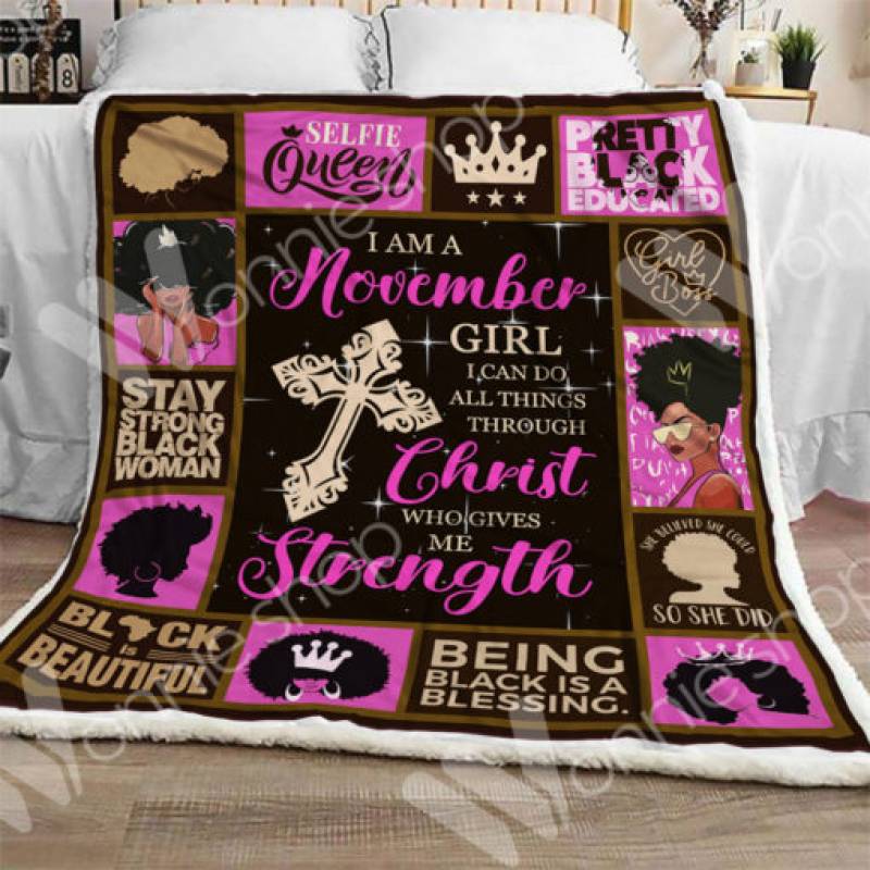 November Black Women Sherpa Blanket OCT0403 77O35