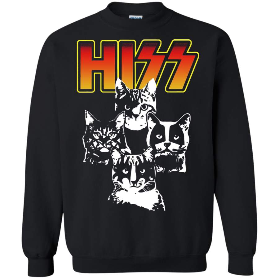 AGR HISS Or KISS Band Music For Cat Lover Sweatshirt