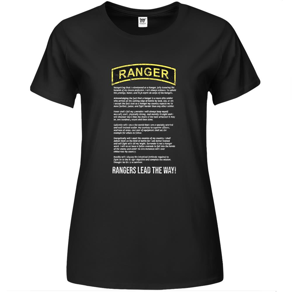 The Ranger Creed Vintage Army Ranger Rltw Military Premium Womens T Shirts