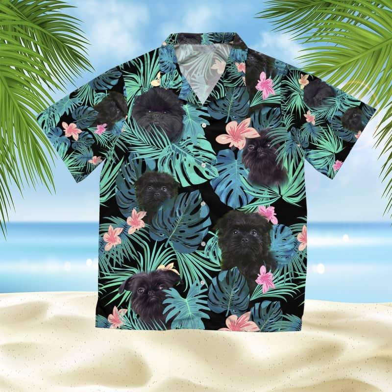 Affenpinscher Hawaiian Shirt, Dog Summer Leaves Hawaiian Shirt, Unisex Print Aloha Short Sleeve Casual Shirt