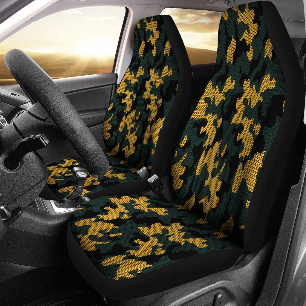 Green Bay Packers Inspired Hex Camo Micro Fiber Car Seat Covers Suv Seat Covers Truck Seat Covers
