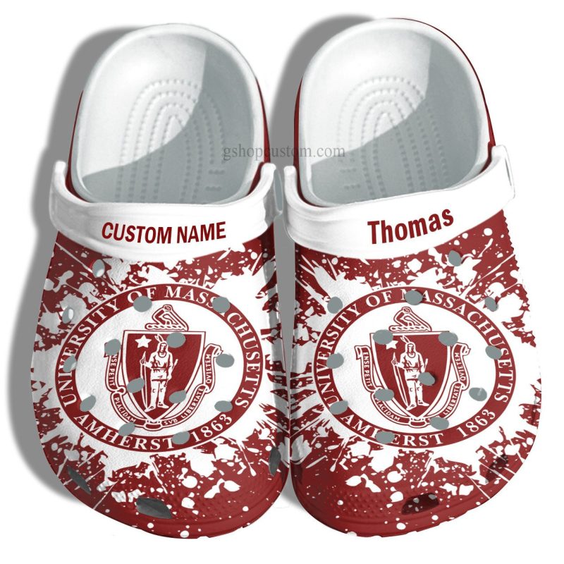 University Of Massachusetts Amherst Graduation Gifts Croc Shoes Customize- Admission Gift Shoes