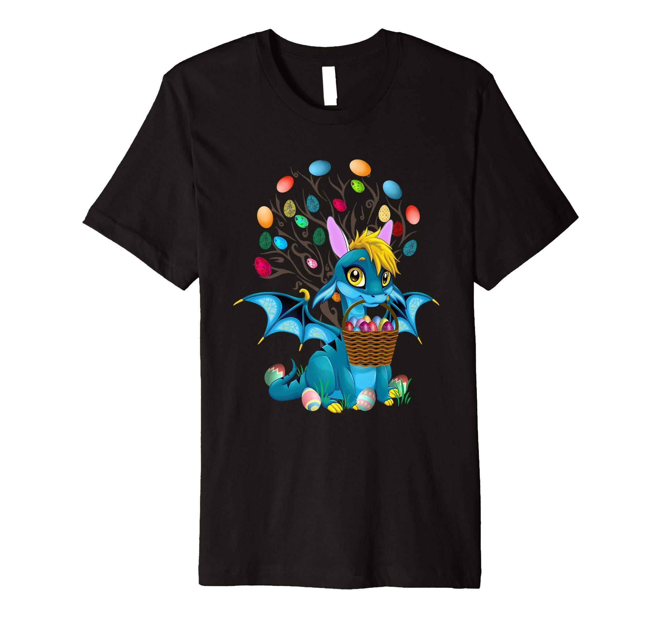 Dragon Bunny Collects Easter Eggs Funny T Shirt