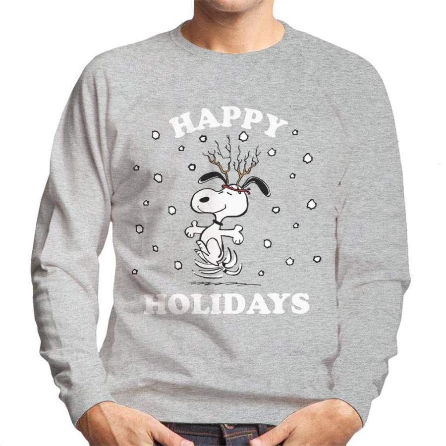 Peanuts Christmas Happy Holidays Snoopy Men’s Sweatshirt