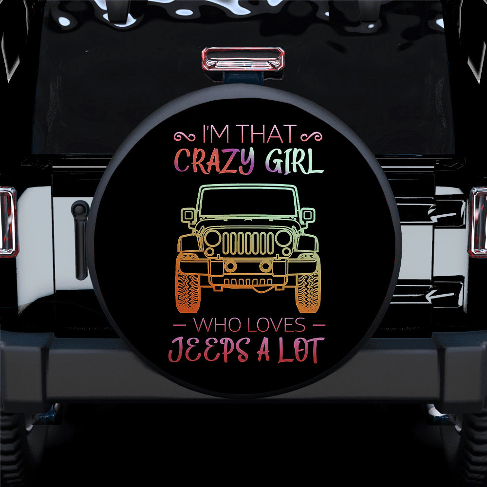 Crazy Girl Love Jeep Car Spare Tire Covers Gift For Campers