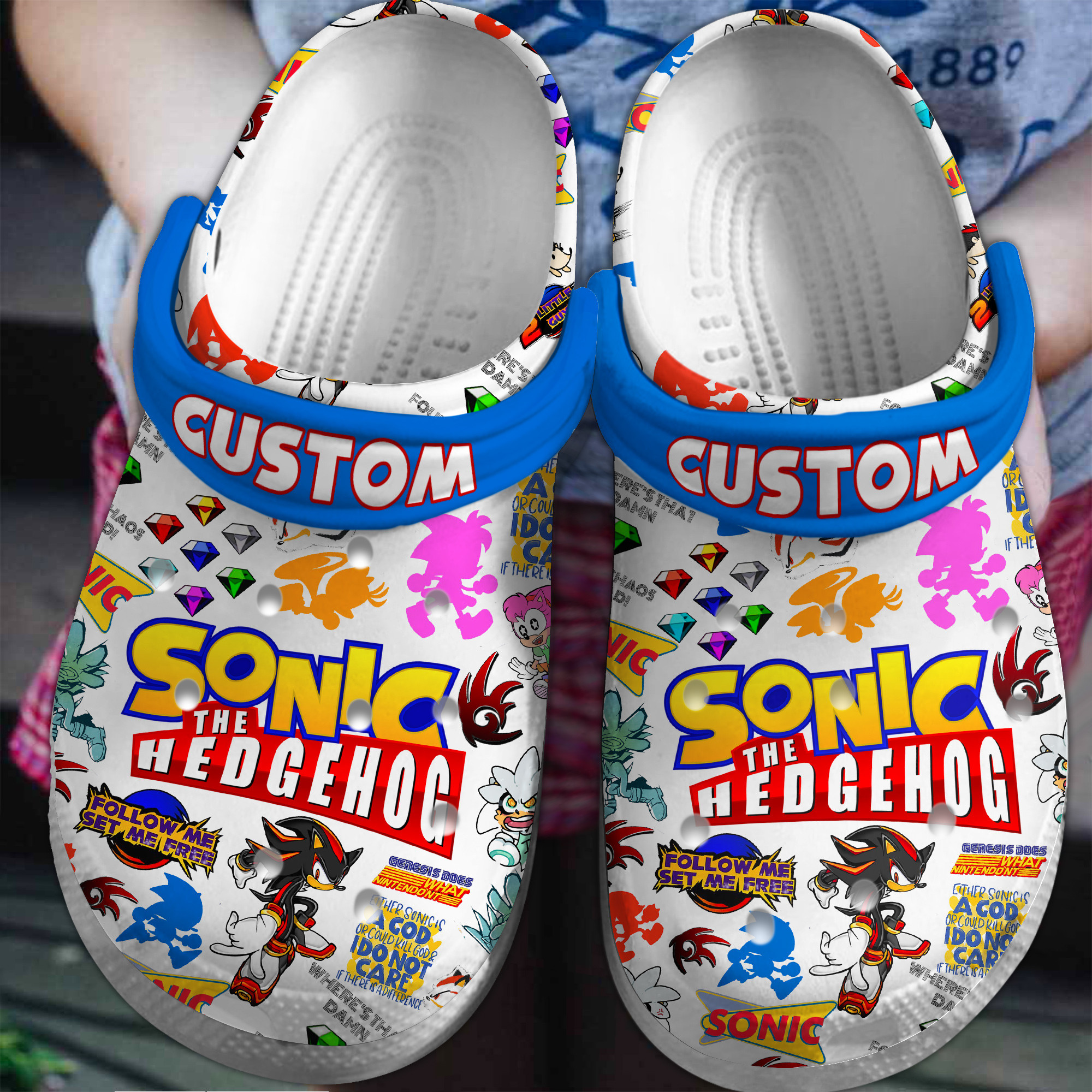 Sonic the Hedgehog Movie Crocs Crocband Clogs Shoes Comfortable For Men Women and Kids