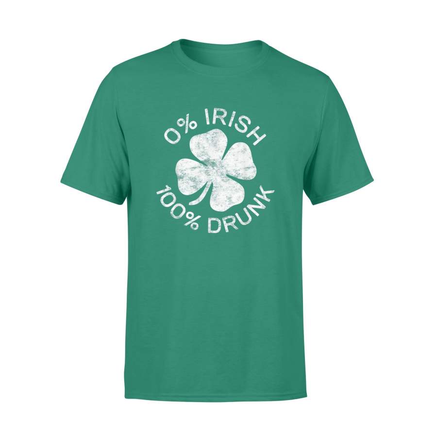 0 Irish 100 Drunk Vintage Saint Patrick Day Gift – Standard T-shirt