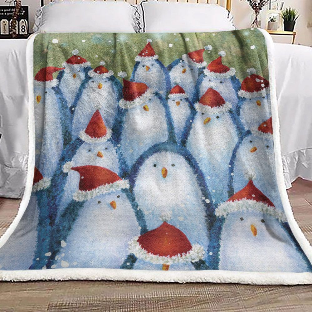 Christmas Penguin DN0211080F Sherpa Fleece Blanket